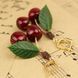 Сережки з реалістичними вишнями ручної роботи, #1 1074 фото 1
